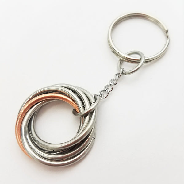 Möbii® KEYCHAIN, Stainless Steel and Copper: Fidget EDC Keychain